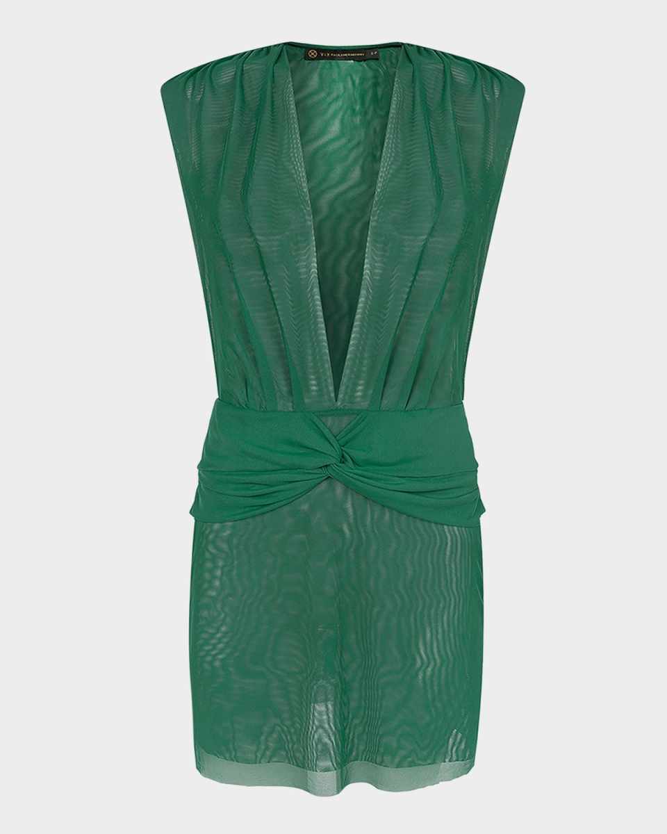 Solid Cindy Sheer Sun Dress Coverup